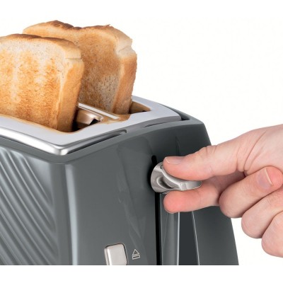Тостер Russell Hobbs GrooWe 2 Slice 850Вт, підігрів, розморожування, пластик, сірий (26392-56)