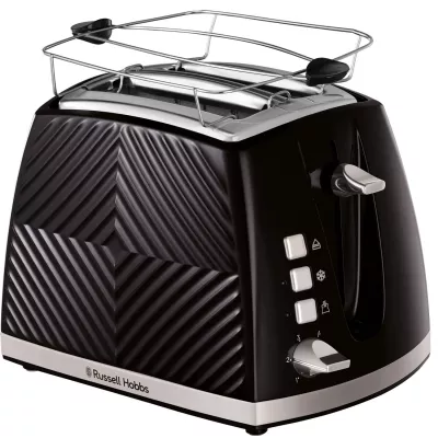 Тостер Russell Hobbs GrooWe 2 Slice 850Вт, підігрів, розморожування, пластик, чорний (26390-56)