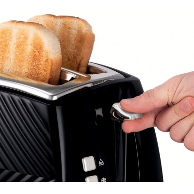 Тостер Russell Hobbs GrooWe 2 Slice 850Вт, підігрів, розморожування, пластик, чорний (26390-56)