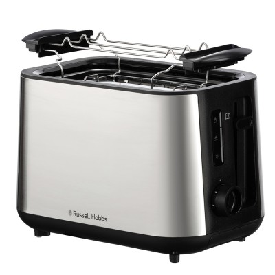 Тостер Russell Hobbs Heaton, нержав., підігрів,разморозка, чорний+нерж (27390-56)