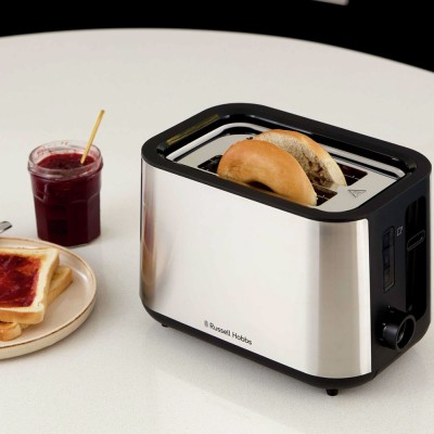 Тостер Russell Hobbs Heaton, нержав., підігрів,разморозка, чорний+нерж (27390-56)