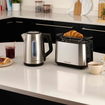 Тостер Russell Hobbs Heaton, нержав., підігрів,разморозка, чорний+нерж (27390-56)