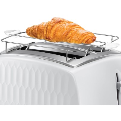 Тостер Russell Hobbs Honeycomb 850Вт, широкі слоти, пластик, білий (26060-56)