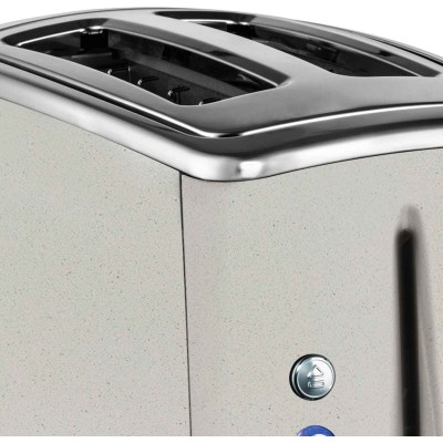 Тостер Russell Hobbs Luna Stone 2 Slice, 1550Вт, нержавіюча сталь+ пластик, підігрів, розморожування, бежевий (26970-56)