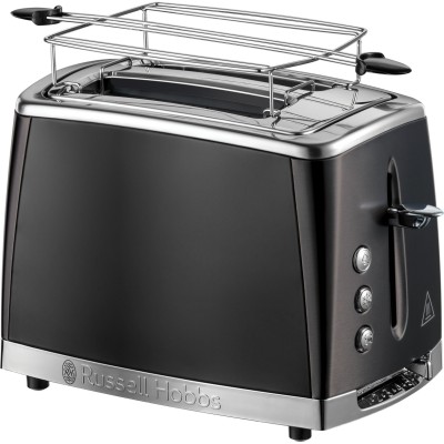 Тостер Russell Hobbs Matte Black 2 Slice, 1550Вт, нержавіюча сталь, підігрів, розморожування, чорний (26150-56)