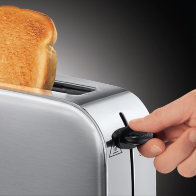 Тостер Russell Hobbs Oxford 1000Вт, довгі слоти, метал, сріблястий (21396-56)