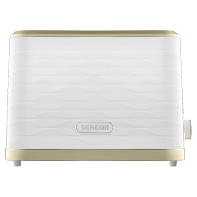 Тостер Sencor 930Вт, підігрів, розморожування, підсвічування, пластик, біло-золотий (STS7500WH)