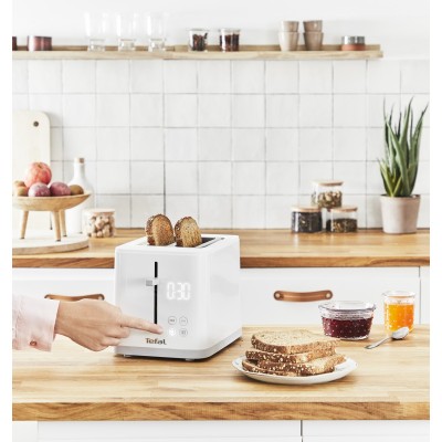 Тостер Tefal Sense 850Вт, LED дисплей, метал/пластик, білий (TT693110)