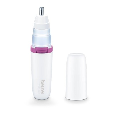 Тример Beurer для носа, вух та брів, жіночий, ААx1, насадок-2, сталь, біло-рожевий (HL_16)