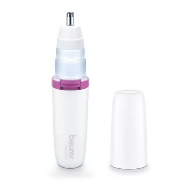 Тример Beurer для носа, вух та брів, жіночий, ААx1, насадок-2, сталь, біло-рожевий (HL_16)