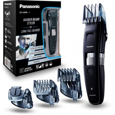 Тример Panasonic, для бороди і вусів, мережа+акум., насадок-4, сталь, чорний (ER-GB96-K520)