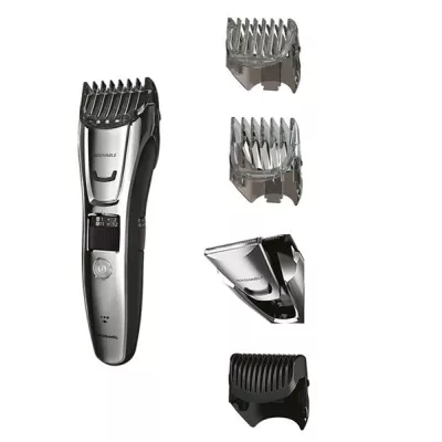 Тример Panasonic, для бороди, вусів, голови і тіла, мережа+акум., насадок-3, кейс, сталь, чорно-сріблястий (ER-GB80-S520)