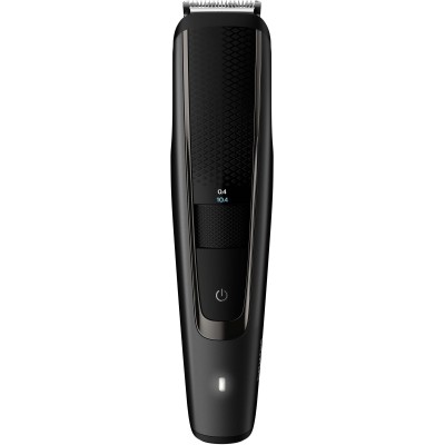Тример Philips Beardtrimmer series 5000, для бороди і вусів, мережа+акум., насадок-2, чохол, сталь, чорний (BT5515/70)
