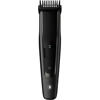 Тример Philips Beardtrimmer series 5000, для бороди і вусів, мережа+акум., насадок-2, чохол, сталь, чорний (BT5515/70)