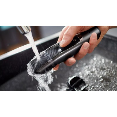Тример Philips Beardtrimmer series 5000, для бороди і вусів, мережа+акум., насадок-2, чохол, сталь, чорний (BT5515/70)