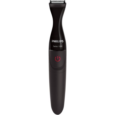 Тример Philips Multigroom series 1000, для бороди і вусів, 1хАА, насадок-4, сталь, чорний (MG1100/16)