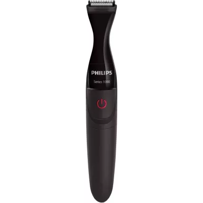Тример Philips Multigroom series 1000, для бороди і вусів, 1хАА, насадок-4, сталь, чорний (MG1100/16)