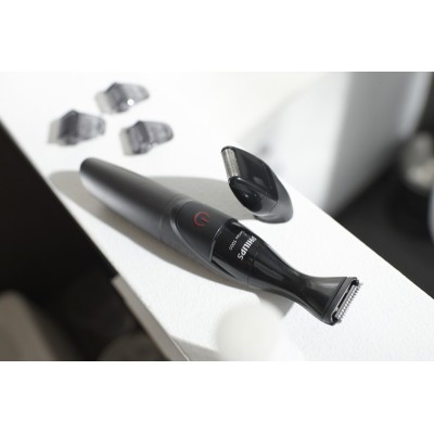 Тример Philips Multigroom series 1000, для бороди і вусів, 1хАА, насадок-4, сталь, чорний (MG1100/16)