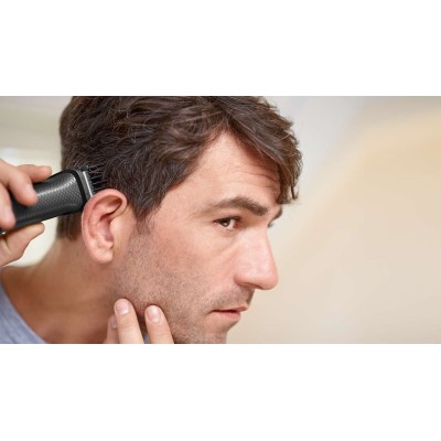 Тример Philips Multigroom series 3000, для бороди, вусів, голови, окантовки, акум., насадок-6, чохол, сталь, чорний (MG3720/15)