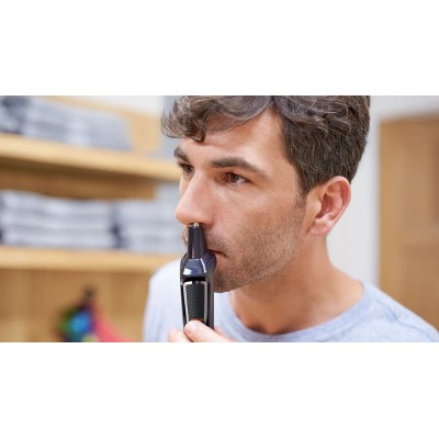 Тример Philips Series 3000, для бороди, вусів, носа та голови, акум., роторний мотор, насадок-5, сталь, чорний (MG3740/15)