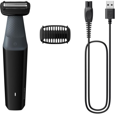 Тример Philips Series 3001, для тіла та інтимних зон, акум., насадок-1, сталь, чорний (BG3017/01)