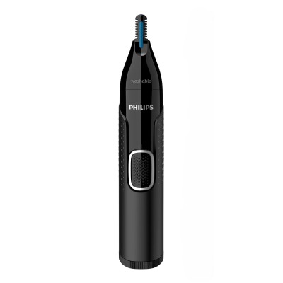 Тример Philips Series 5000, для бороди, вусів, окантовки, брови, носа та вух, 1хАА, насадок-4, чохол, сталь, чорний (NT5650/16)