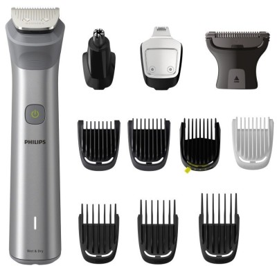 Тример Philips Series 5000, для бороди, вусів, окантовки, голови, тіла, акум., насадок-12, сталь, сірий (MG5940/15)