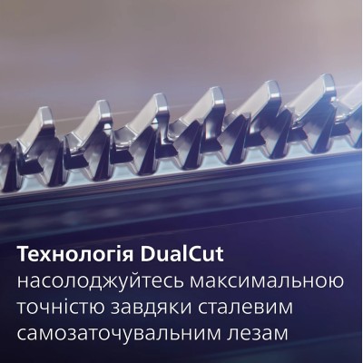 Тример Philips Series 7000, для обличчя, голови, тіла, акум., насадок-15, сталь, сіро-чорний (MG7950/15)