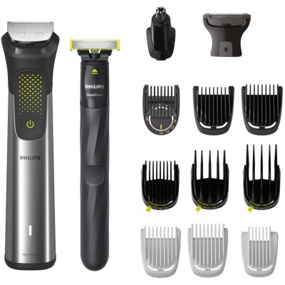 Тример Philips Series 9000, акум., насадок-15, OneBlade в компл., сталь, сірий (MG9552/15)
