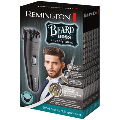 Тример Remington Beard Boss Pro, для бороди і вусів, акум., титан.напил., чорний (MB4131)