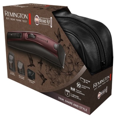 Тример Remington Beard Kit, для бороди, вусів і голови, акум., титан.напил., бордовий (MB4047)