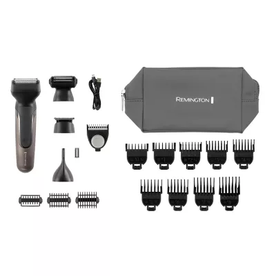 Тример Remington One, для бороди, вусів, голови та тіла, носа та вух, акум., насадок-18, сталь, чорний (PG780)
