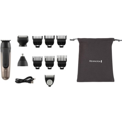 Тример Remington One, для бороди, вусів, голови, носа та тіла, акум., насадок-9, 60 хвил роботи, сталь, чорний (PG760)