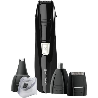Тример Remington Pilot all in one kit, для бороди, вусів, носа та тіла, ААх2, насадок-4, сталь, чорний (PG180)