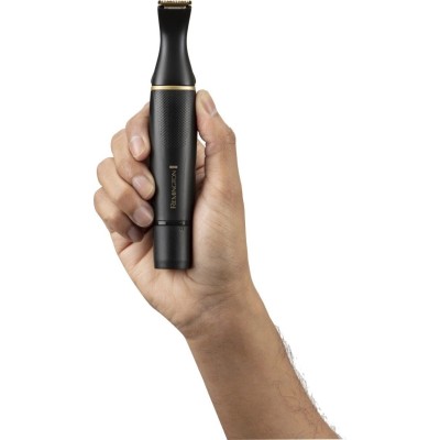 Тример Remington T-Series, для бороди, вусів, окантовки, брови, носа та вух, ААх1, вібраційний мотор, насадок-4, сталь, чорний (