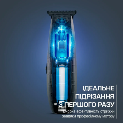 Тример Rowenta Barber Experience, для голови, бороди, мережа+акум., роторний мотор, насадок-5, нержавіюча сталь з покриттям DLC,