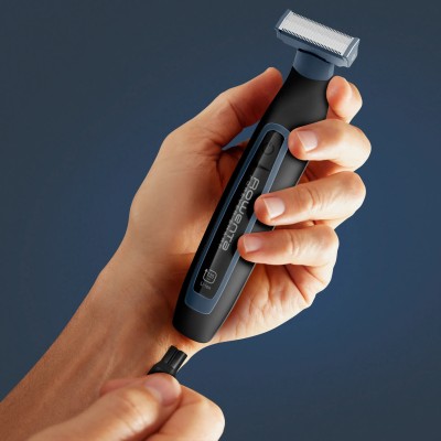 Тример Rowenta Forever Sharp Sport Collection, для бороди і вусів, мережа+акум., роторний мотор, насадок-3, сталь, чорно-синій (