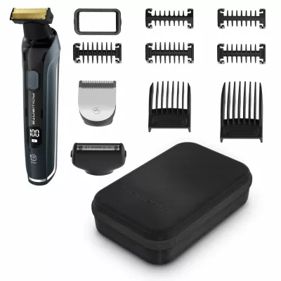 Тример Rowenta Forever Sharp Ultimate, для бороди, вусів, акум., насадок-10, 120 хв. використання, дисплей, сталь, синій (TN6204