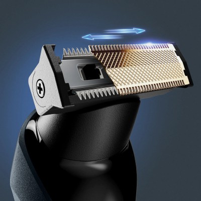 Тример Rowenta Forever Sharp Ultimate, для бороди, вусів, акум., насадок-10, 120 хв. використання, дисплей, сталь, синій (TN6204