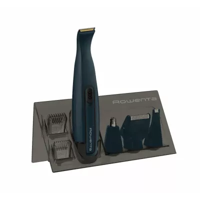 Тример Rowenta Specialist, для бороди, вусів і носа, ААx1, вібраційний мотор, насадок-5, титан.напил., синій (TN3651F0)