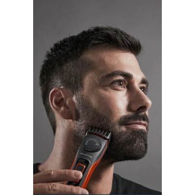 Тример Rowenta Virtuo, для бороди і вусів, мережа+акум., насадок-2, чохол, титан.напил., чорно-червоний (TN3800F4)