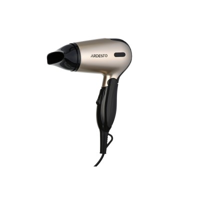 Фен Ardesto Gemini HD-503T дорожній, 1200 Вт, складана ручка, 2 швидкості, 2 темпер. режими, золотисто-чорний