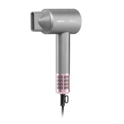 Фен Ardesto Pink Touch, 1600Вт, 2 швидкості, 3темп.режими, іонізація, дифузор, магнітні насадки, сірий+рожевий (HD-R300PT)