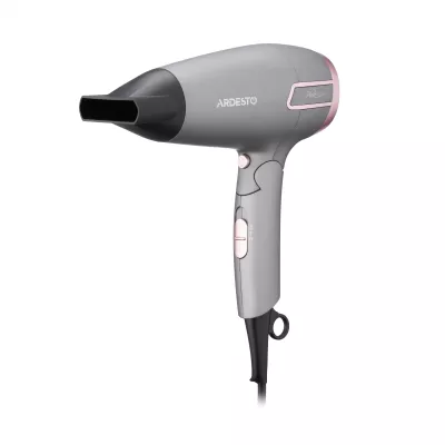Фен Ardesto Pink Touch, 2000Вт, 2 швидкості, 2 темп.режими, складана ручка, сірий+рожевий (HD-R350PT)