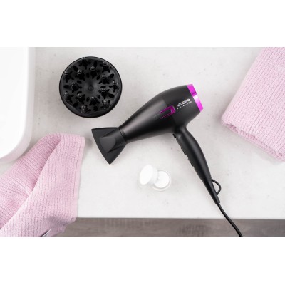 Фен Ardesto Violet PRO HD-Y221PRO ,1750-2100Вт, 2 швидкості, 3темп.режими,дифузор, чорний