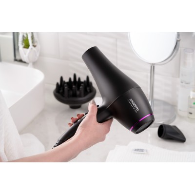 Фен Ardesto Violet PRO HD-Y222PRO, 1850-2200Вт, 2 швидкості, 3темп.режима, дифузор, чорний