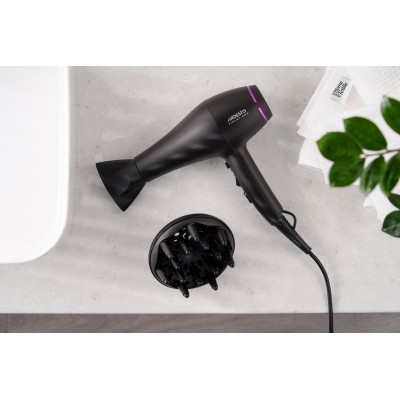 Фен Ardesto Violet PRO HD-Y222PRO, 1850-2200Вт, 2 швидкості, 3темп.режима, дифузор, чорний