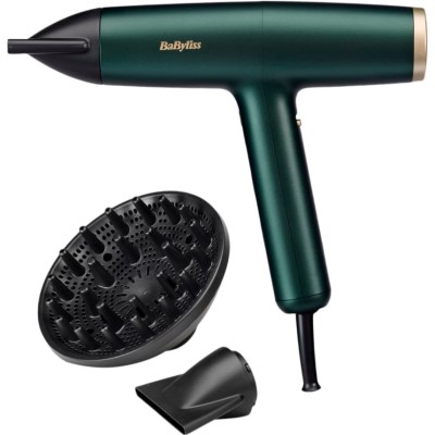Фен Babyliss Air Power Pro, 1700Вт, 3 режими, дифузор, іоніз-я, хол. обдув, зелений (D6555DE)