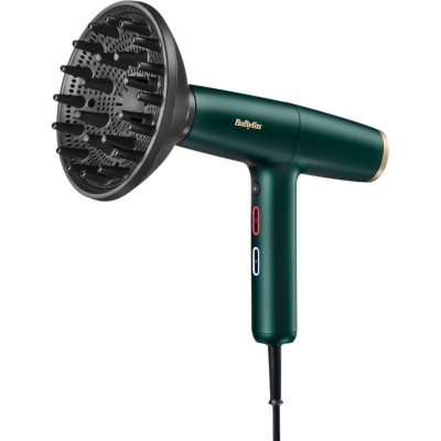 Фен Babyliss Air Power Pro, 1700Вт, 3 режими, дифузор, іоніз-я, хол. обдув, зелений (D6555DE)