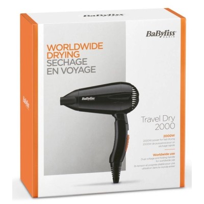 Фен Babyliss дорожній, 2000Вт, 2 режими, складне руків'я, чорний (5344E)